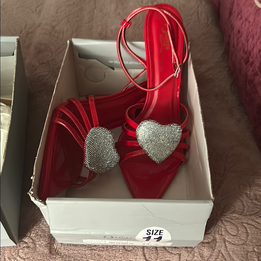 Olivia Red and Silver Stiletto